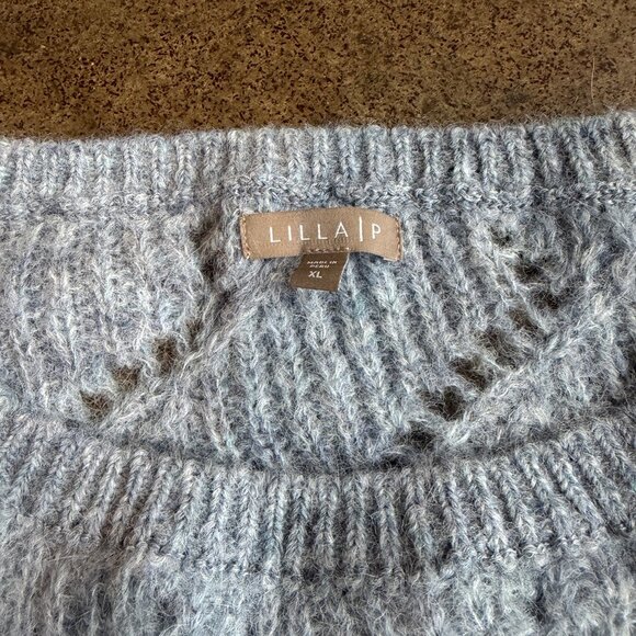 Lilla P Blue Knit Alpaca Blend Sweater - Picture 6 of 8